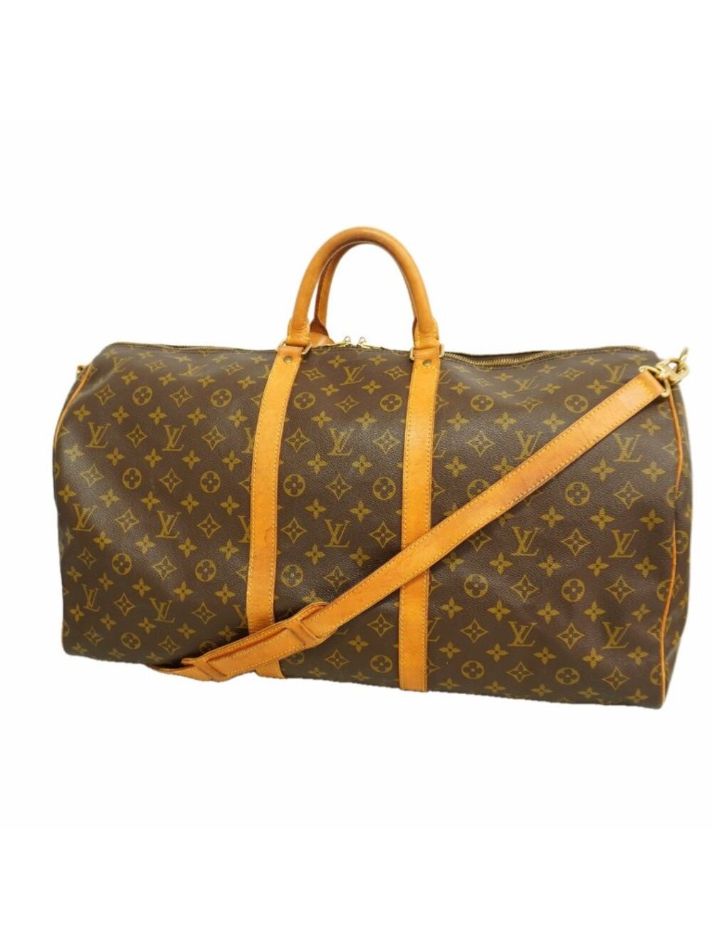 Louis Vuitton Boston Bag Monogram Keepall Bandouliere 55 Brown